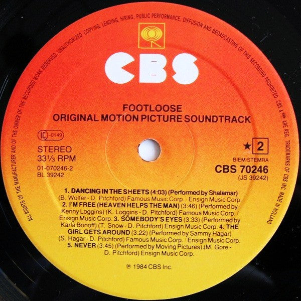 Various : Footloose (Original Soundtrack Of The Paramount Motion Picture) (LP, Album)