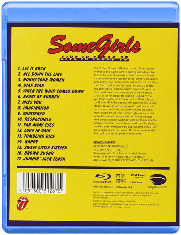 The Rolling Stones : Some Girls (Live In Texas '78) (Blu-ray, Album)