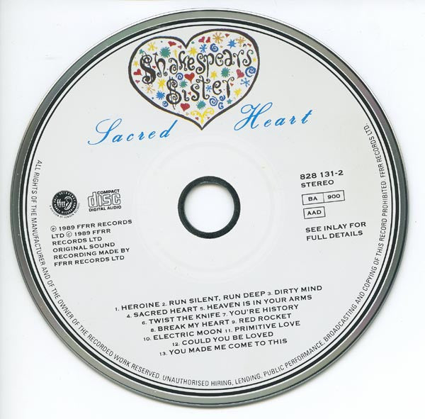 Shakespear's Sister : Sacred Heart (CD, Album)