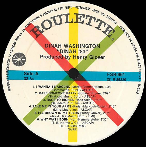 Dinah Washington : Dinah '63 (LP, Album, RE)
