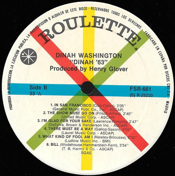 Dinah Washington : Dinah '63 (LP, Album, RE)
