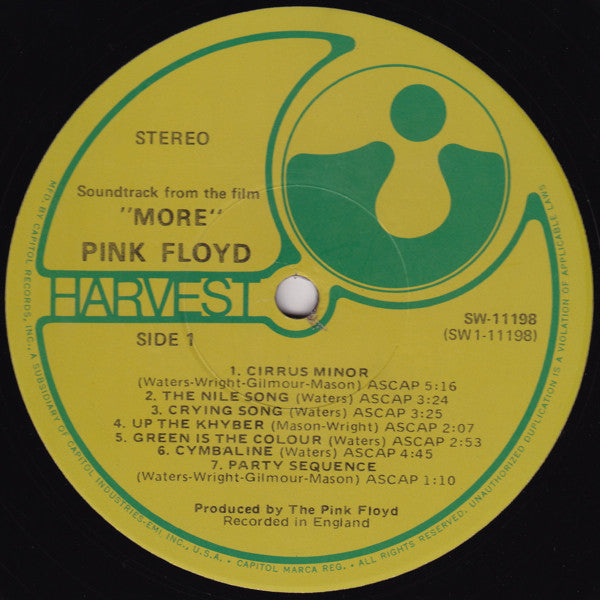 Pink Floyd : Original Motion Picture Soundtrack From The Film "More" (LP, Album, RE)