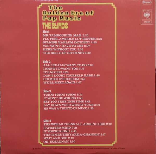 The Byrds : The Golden Era Of Pop Music (2xLP, Comp)