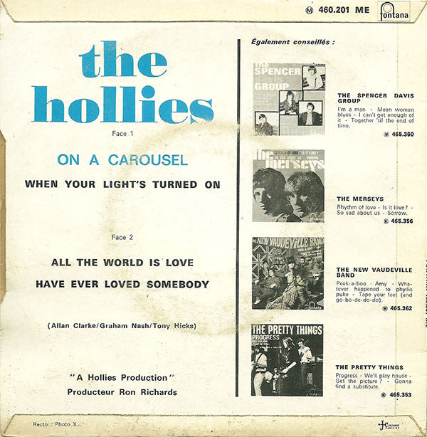 The Hollies : On A Carousel (7", EP)