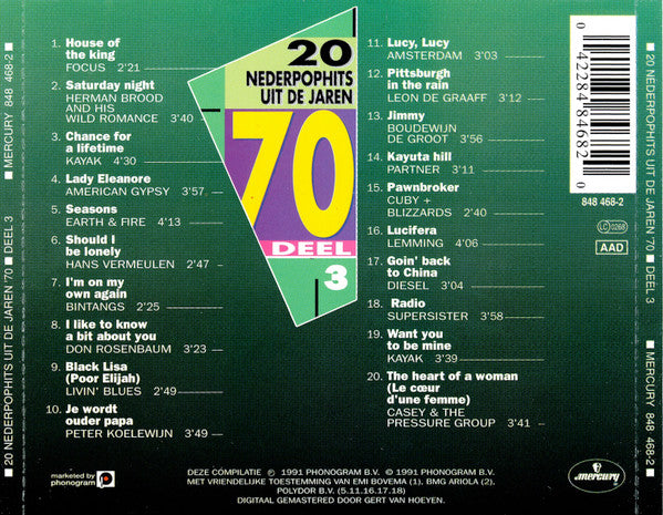 Various : 20 Nederpophits Uit De Jaren 70 Deel 3 (CD, Comp)