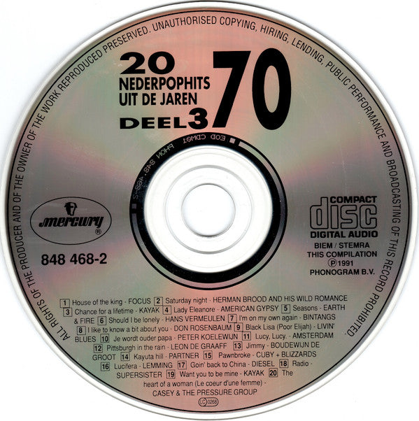 Various : 20 Nederpophits Uit De Jaren 70 Deel 3 (CD, Comp)
