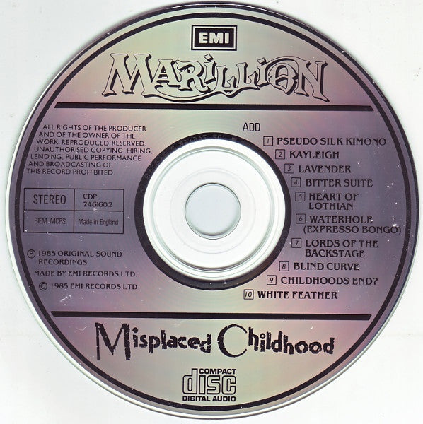Marillion : Misplaced Childhood (CD, Album, RE)