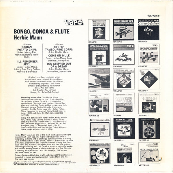 Herbie Mann : Bongo Conga & Flute (LP, Comp, Mono)