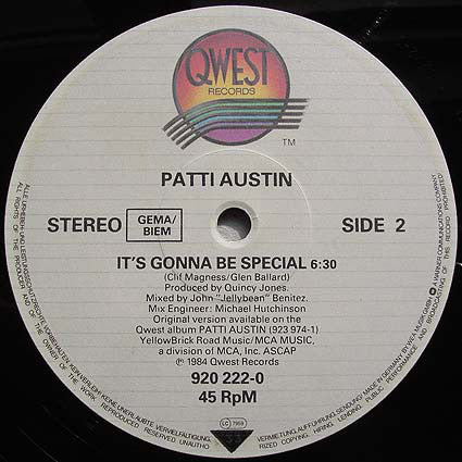 Patti Austin : Rhythm Of The Street / It's Gonna Be Special (Special Dance Remixes) (12", Maxi)