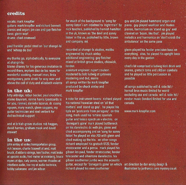 Mark Knopfler : Shangri-La (CD, Album, RE)