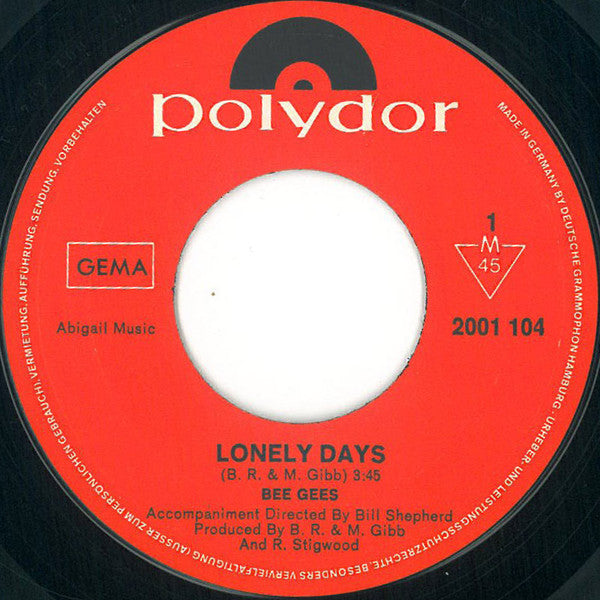 Bee Gees : Lonely Days / Man For All Seasons (7", Single, Mono)
