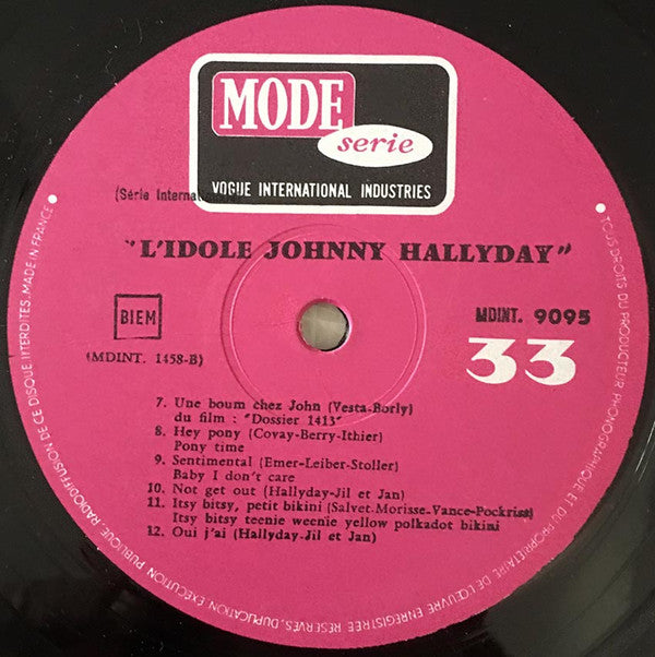 Johnny Hallyday : L'Idole (LP, Comp, Mono, Pin)