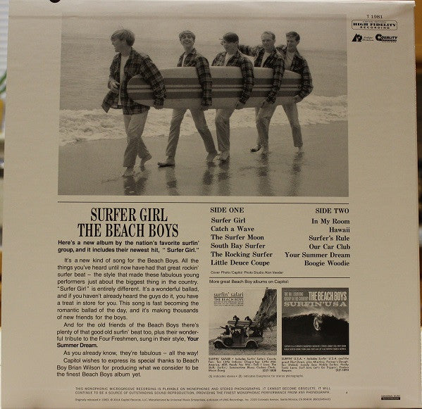 The Beach Boys : Surfer Girl (LP, Album, Mono, 200)