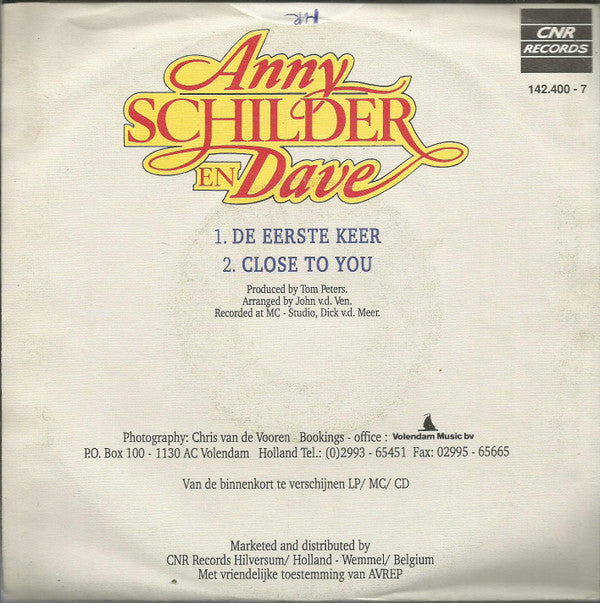 Anny Schilder En Dave (13) : De Eerste Keer (7", Single)