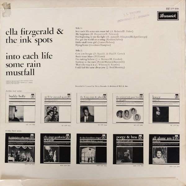 Ella Fitzgerald & The Ink Spots : Into Each Life Some Rain Must Fall (LP, Comp, Mono)