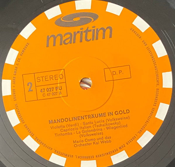Mario Como Und Orchester Kay Webb : Mandolinenträume In Gold (LP, Album)