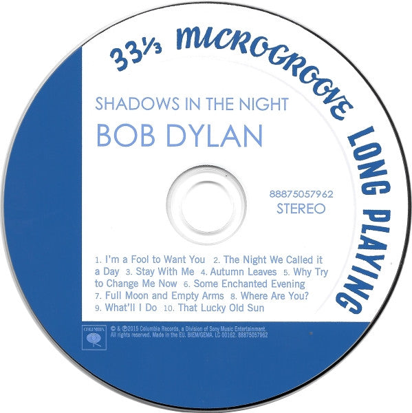 Bob Dylan : Shadows In The Night (CD, Album)