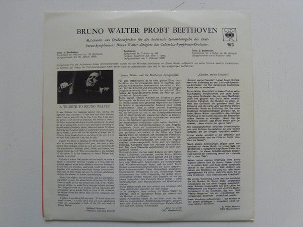 Bruno Walter : Probt Beethoven (LP, Album)