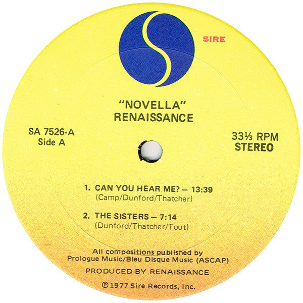 Renaissance (4) : Novella (LP, Album, Gat)