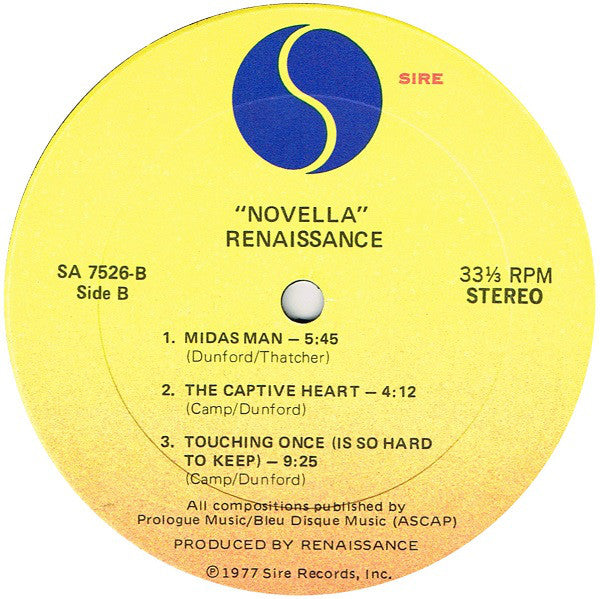 Renaissance (4) : Novella (LP, Album, Gat)