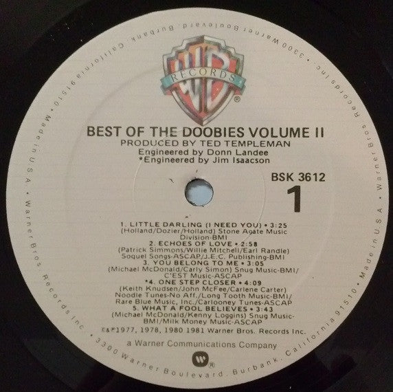 The Doobie Brothers : Best Of The Doobies Volume II (LP, Comp)