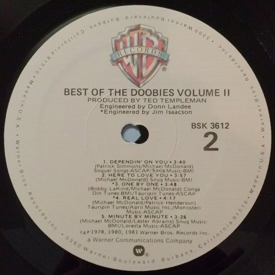 The Doobie Brothers : Best Of The Doobies Volume II (LP, Comp)
