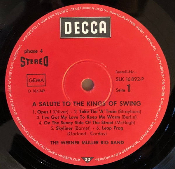 Werner Müller Und Sein Orchester : A Salute To The Kings Of Swing (LP, Album)