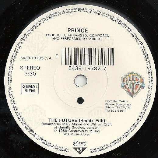 Prince : The Future (7", Single, Sol)