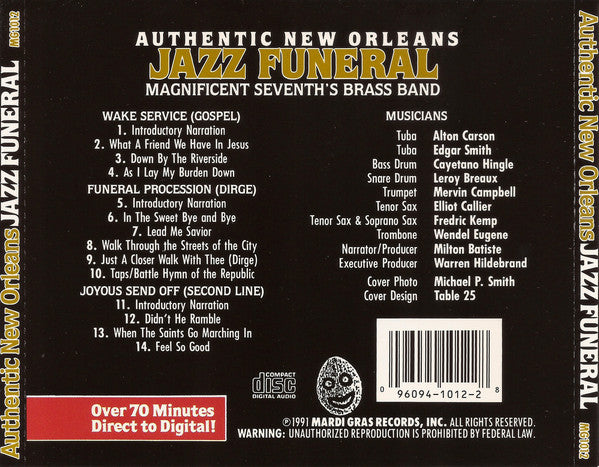 Magnificent Seventh's Brass Band* : Authentic New Orleans Jazz Funeral (CD, Album)