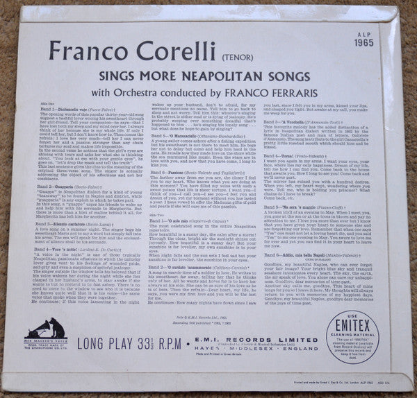 Franco Corelli : Neapolitan Songs (No.2) (LP, Album, Mono)