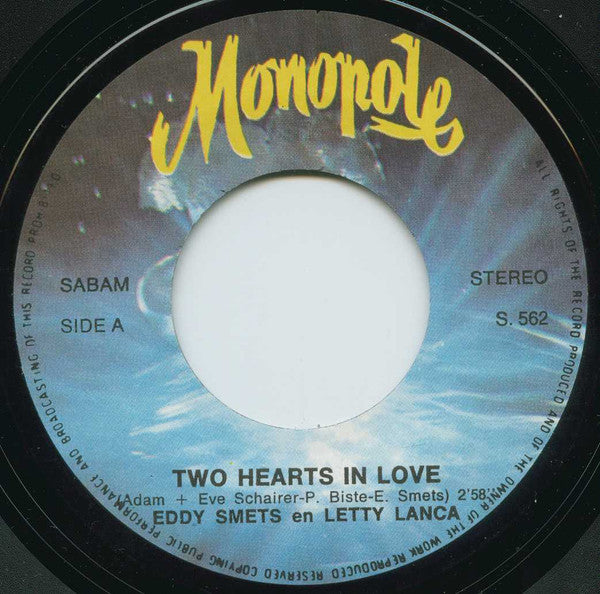 Eddy Smets & Letty Lanka : Two Hearts In Love (7", Single)
