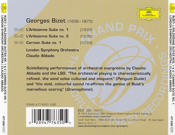 Georges Bizet, The London Symphony Orchestra, Claudio Abbado : L'Arlesienne - Suiten 1 & 2 / Carmen - Suite (CD, Comp, RM)