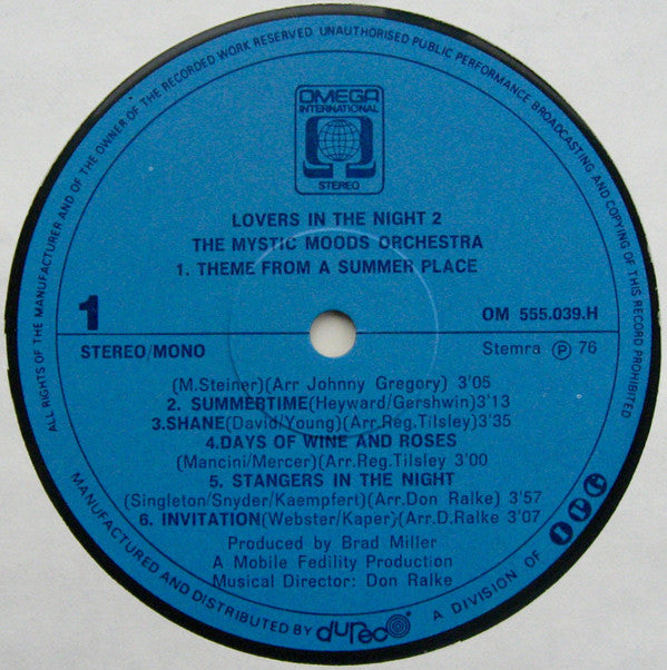 The Mystic Moods Orchestra : Lovers In The Night (LP, Album, RE)