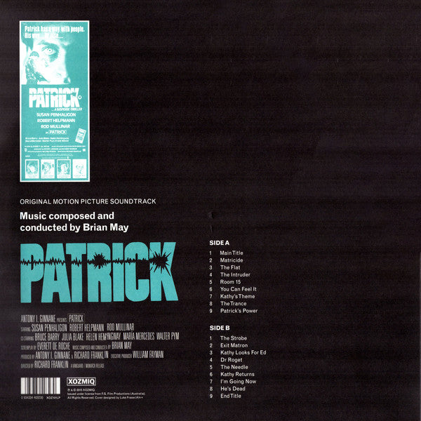 Brian May (2) : Patrick (Original Motion Picture Soundtrack) (LP, Album, Ltd, RE, RM, Blo)