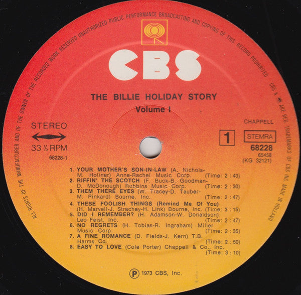 Billie Holiday : The Billie Holiday Story Volume I (2xLP, Comp, RE)
