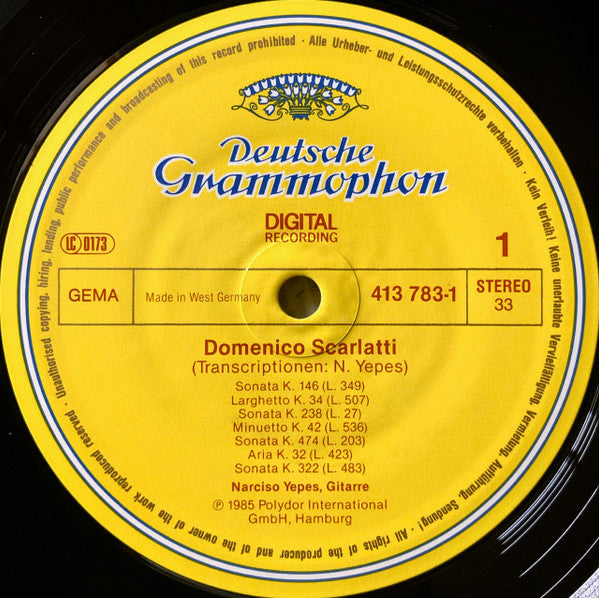 Domenico Scarlatti - Narciso Yepes : Sonaten • Sonatas (Transcriptions For Guitar By Narciso Yepes) (LP, Album)