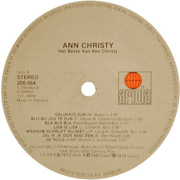 Ann Christy : Het Beste Van Ann Christy (LP, Comp)