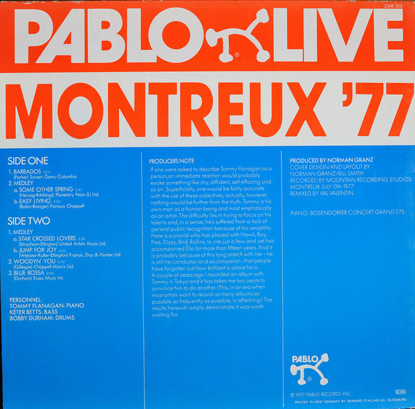 Tommy Flanagan 3* : Montreux '77 (LP, Album)