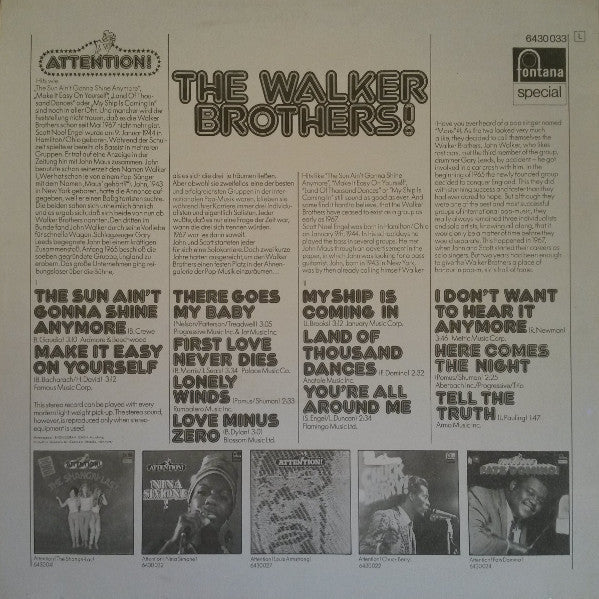 The Walker Brothers : Attention! The Walker Brothers!  (LP, Comp)