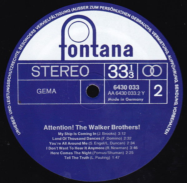 The Walker Brothers : Attention! The Walker Brothers!  (LP, Comp)