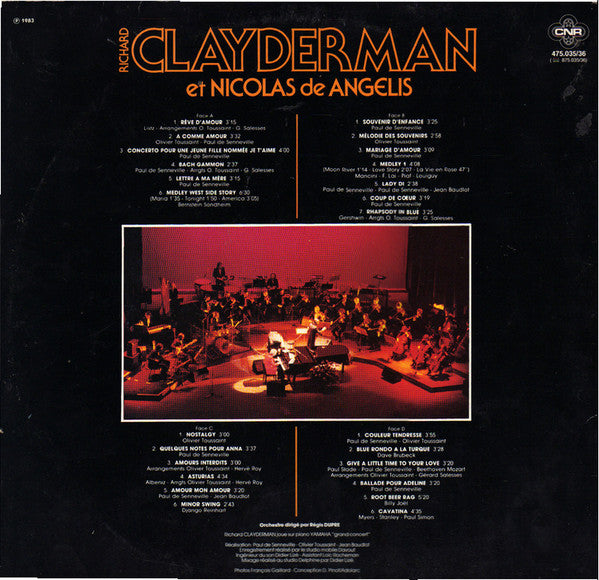 Richard Clayderman Et Nicolas De Angelis : À Pleyel (2xLP, Album, Gat)