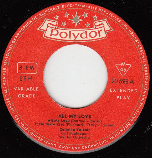 Caterina Valente : All My Love (7", EP)