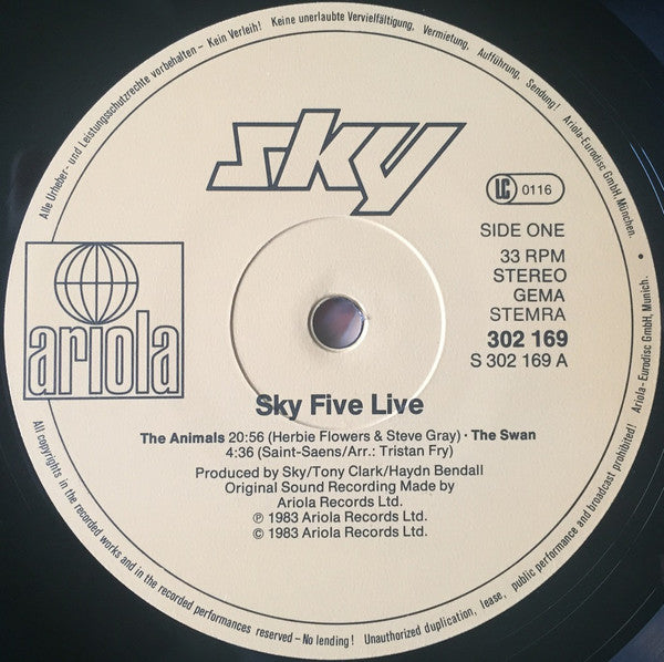 Sky (4) : Sky Five Live (2xLP, Album, Gat)