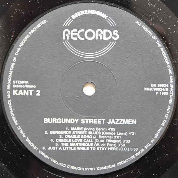 Burgundy Street Jazzmen : Just A Little While To Stay (LP, Album)