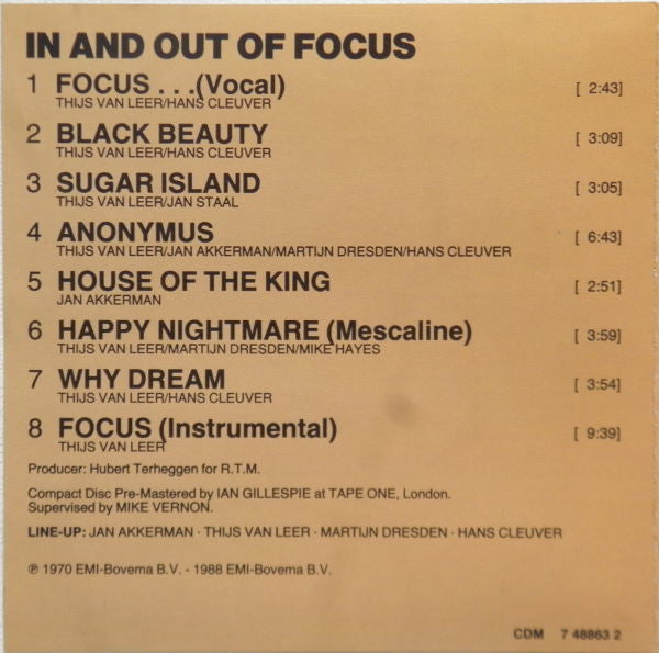 Focus (2) - In And Out Of Focus (CD Tweedehands) - Discords.nl