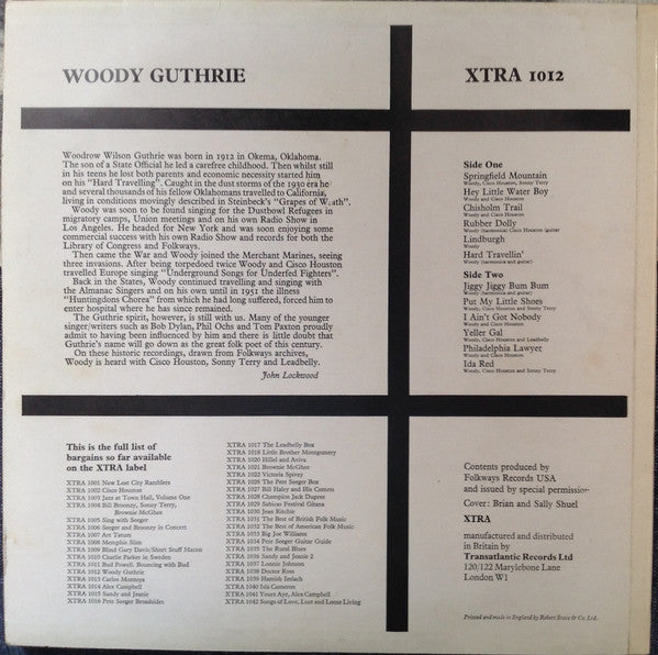 Woody Guthrie - Woody Guthrie (LP Tweedehands) - Discords.nl