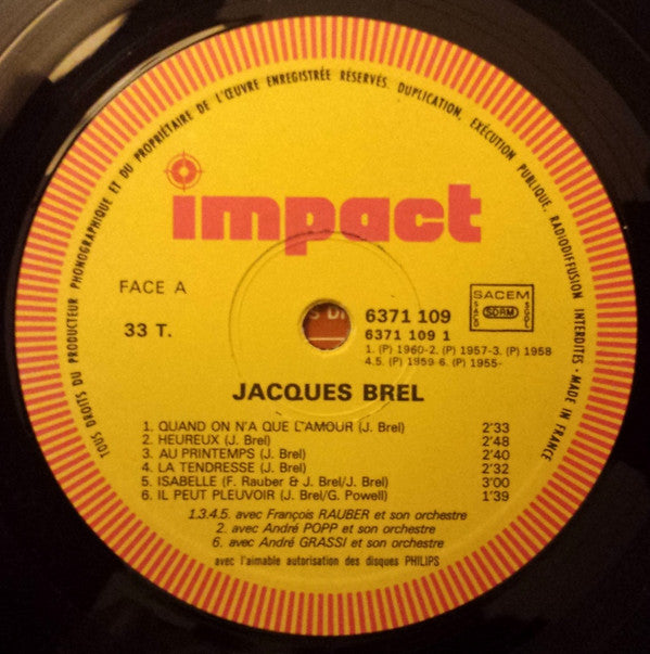 Jacques Brel - Jacques Brel (LP Tweedehands) - Discords.nl