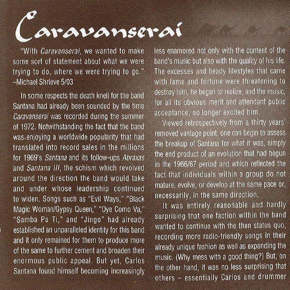 Santana - Caravanserai (CD Tweedehands) - Discords.nl