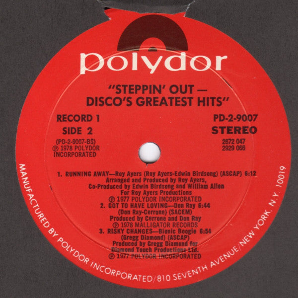 Various : Steppin' Out - Disco's Greatest Hits (2xLP, Comp, Mixed, Mon)