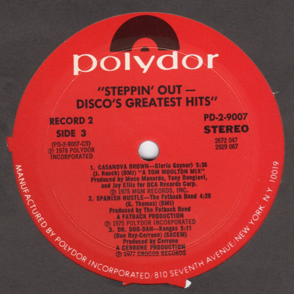 Various : Steppin' Out - Disco's Greatest Hits (2xLP, Comp, Mixed, Mon)